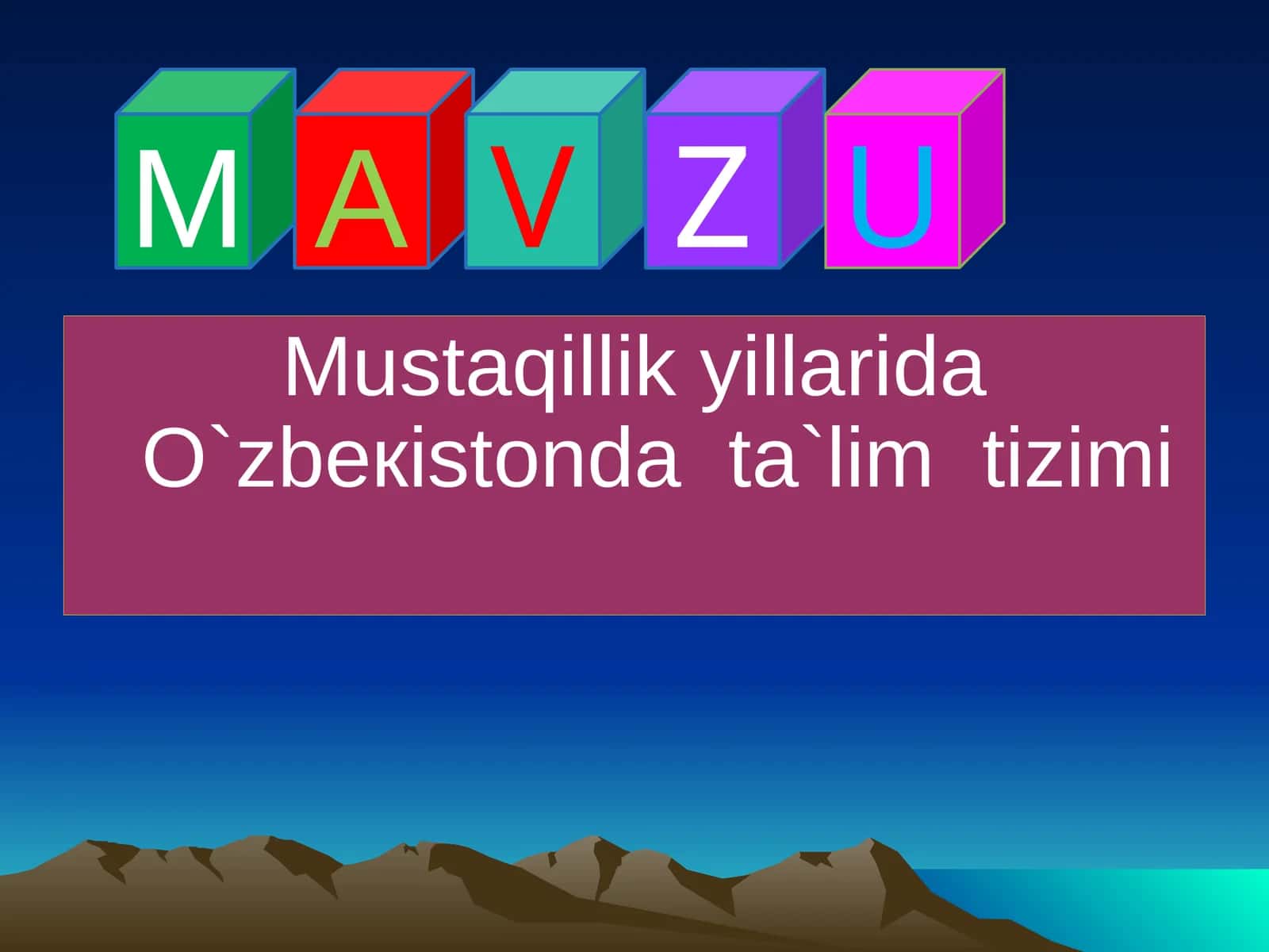 КADRLAR TAYYORLASHNING MILLIY MODELI