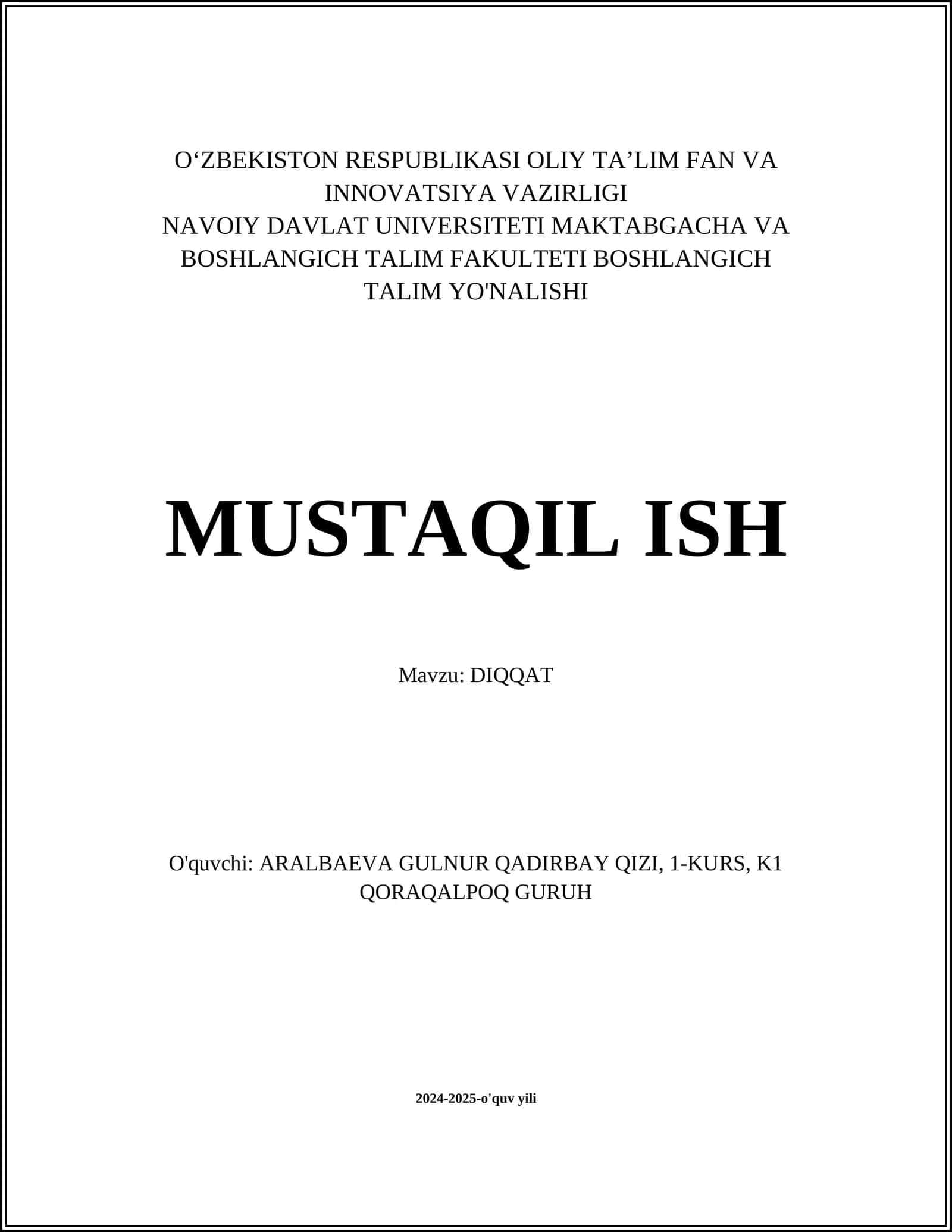 Diqqatni jamlash