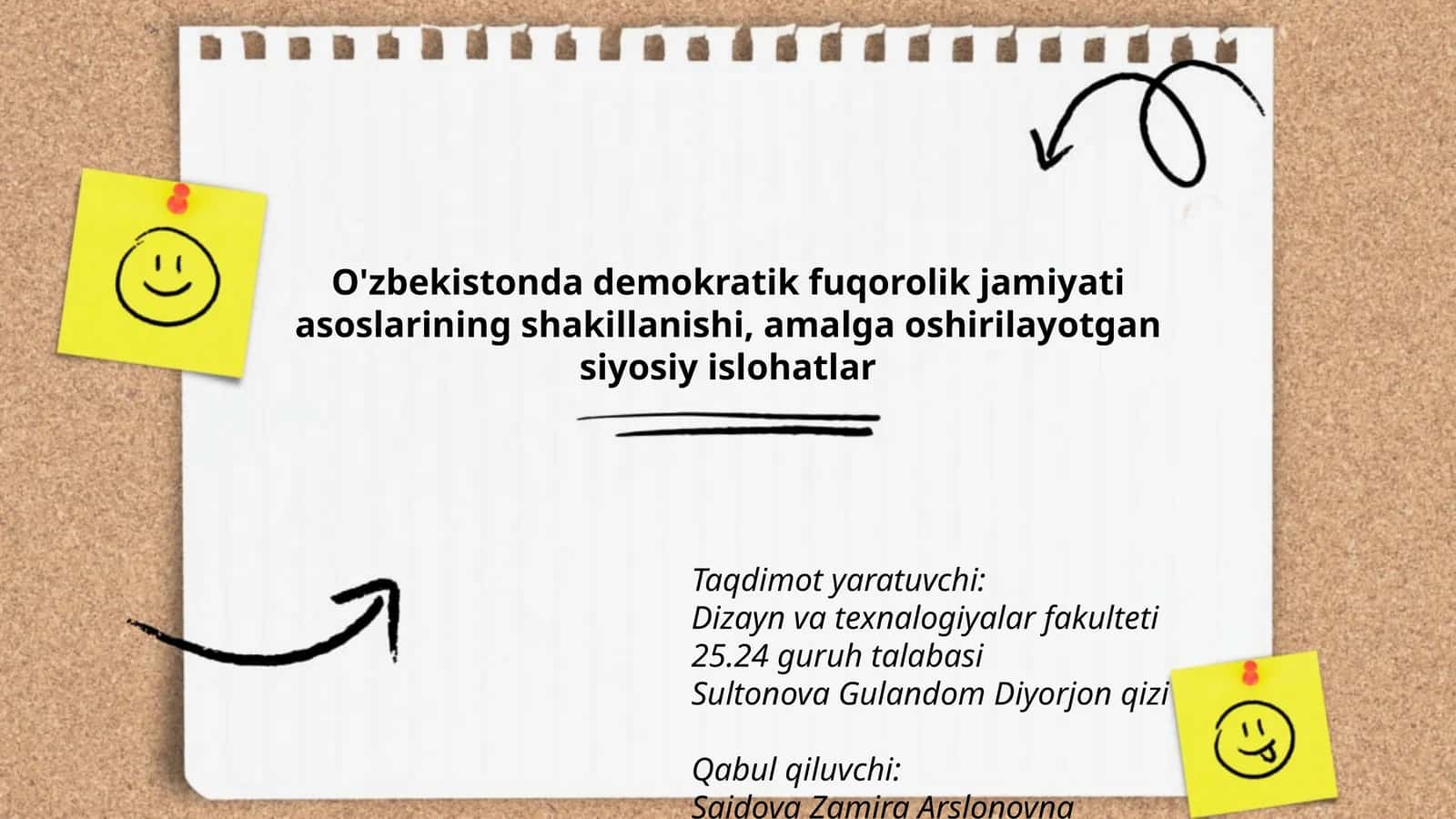 O'zbekistonda demokratik fuqorolik jamiyati asoslarining shakillanishi, amalga oshirilayotgan siyosiy islohatlar