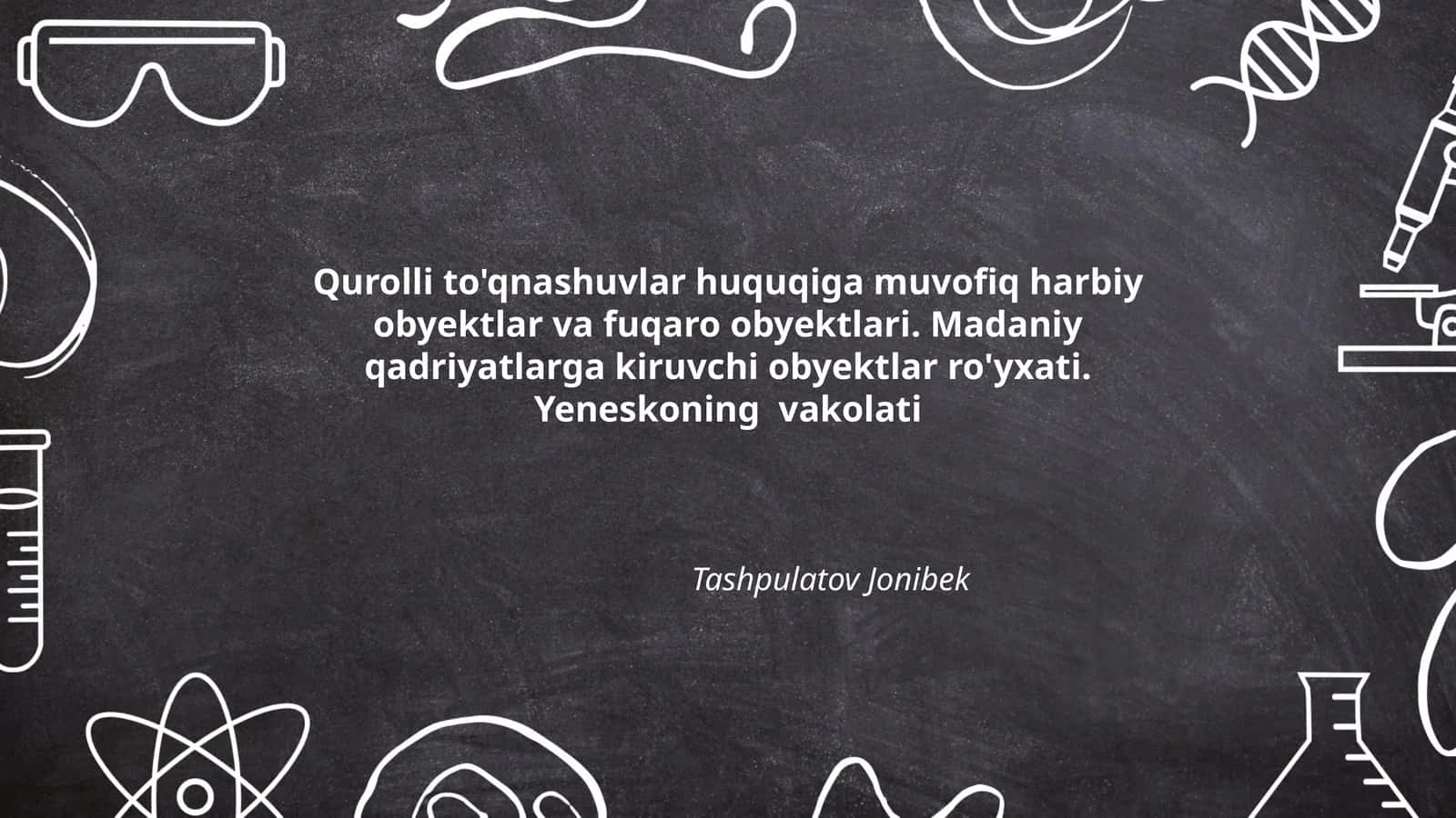 Qurolli to'qnashuvlar huquqiga muvofiq harbiy obyektlar va fuqaro obyektlari