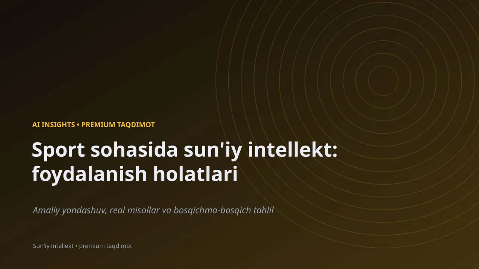 Sport sohasida sun'iy intellekt