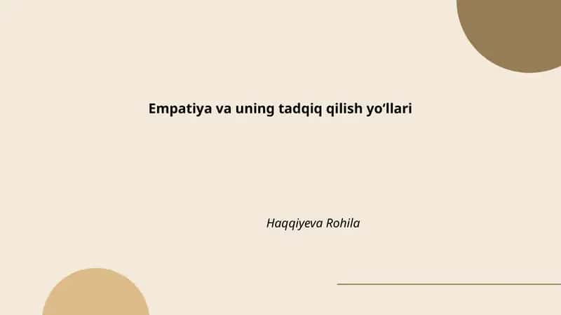 Empatiya va uning tadqiq qilish yoʻllari