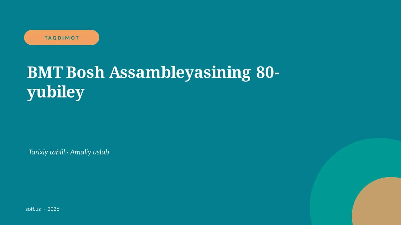 BMT Bosh Assambleyasining 80-yubiley