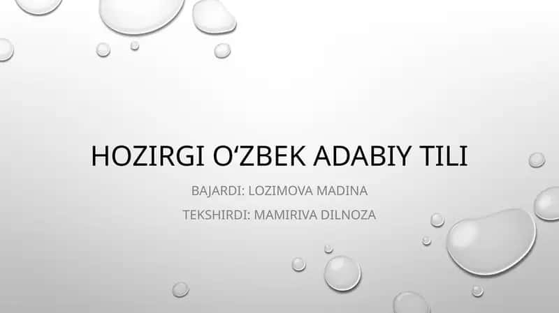 Oʻzbek Adabiy tili
