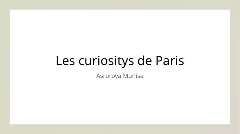 Les curiositys de Paris