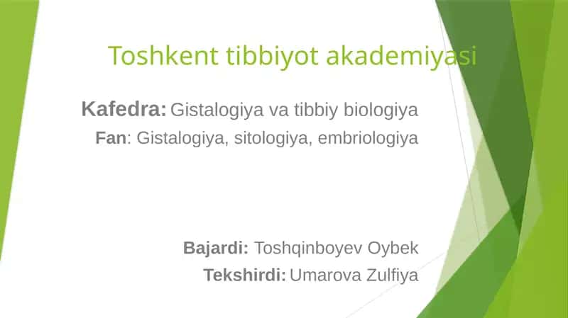 Hid bilish organing tuzulishi va uning regeneratsiya qilish xususiyati