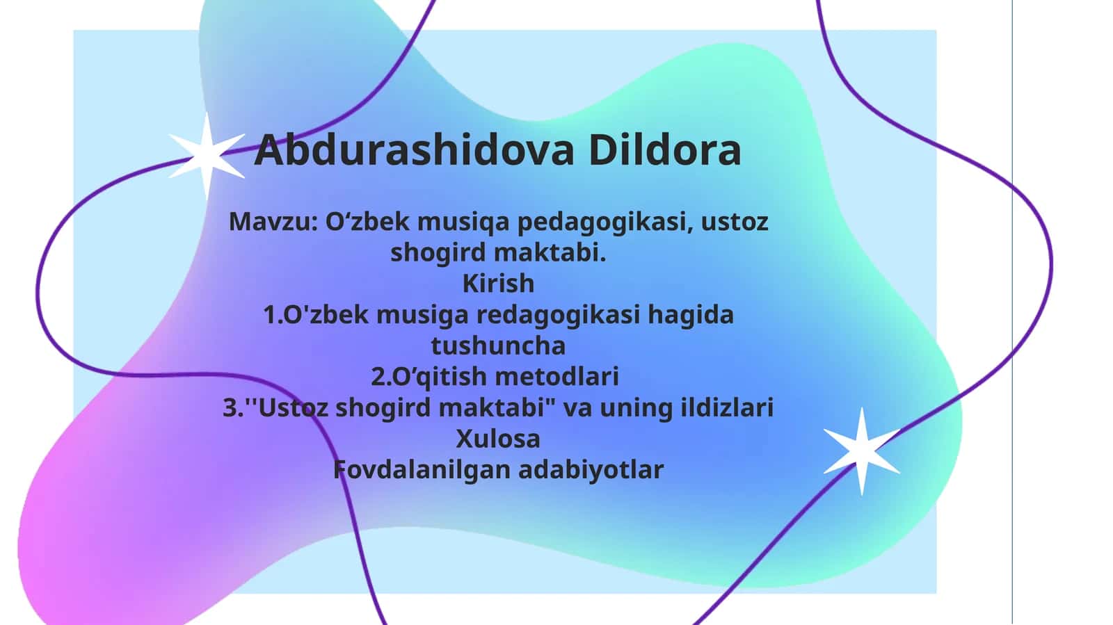 O'zbek musiqa pedagogikasi, ustoz-shogird maktabi