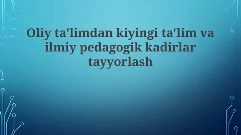 Ilmiy-Pedagogik Kadrlar Malakasini Oshirish