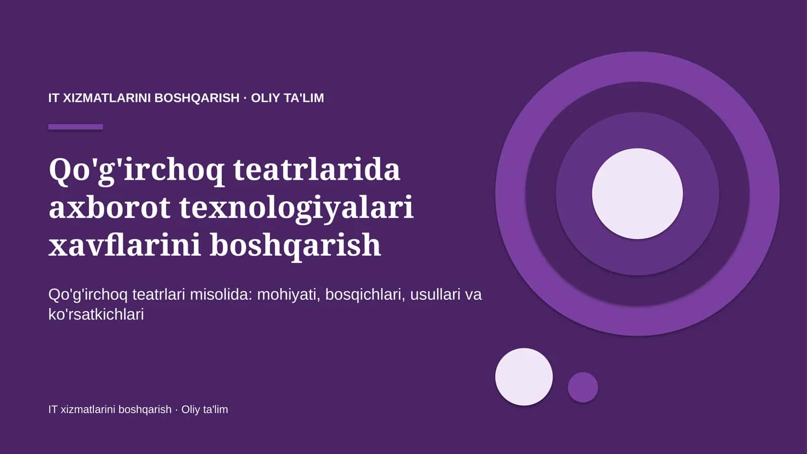 qo'g'irchoq teatrlarida axborot texnologiyalari xavflarini boshqarish 6094