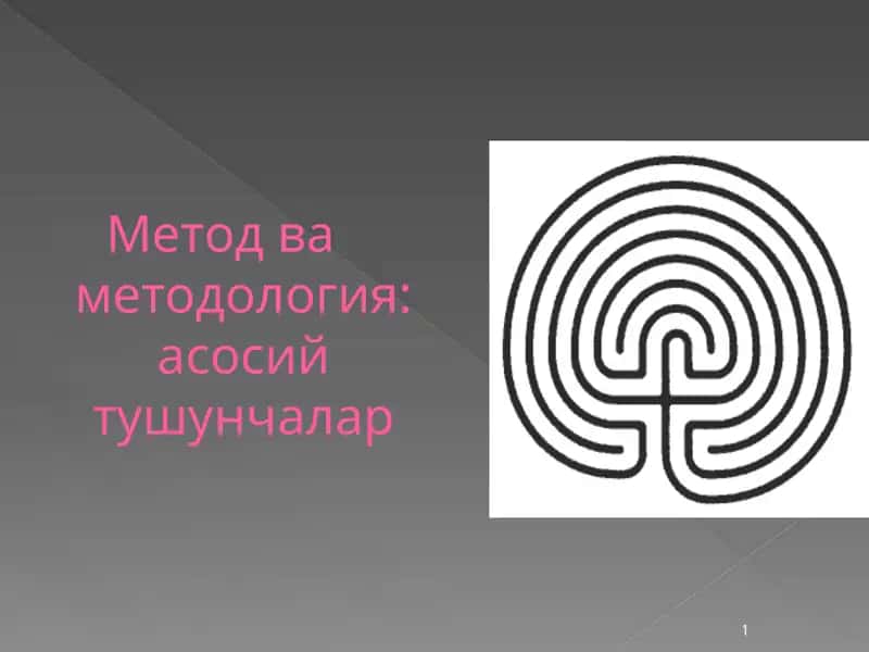 Метод ва методология: асосий тушунчалар