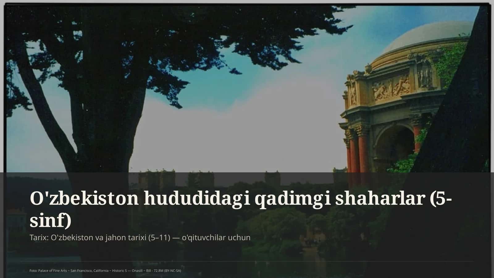 O'zbekiston hududidagi qadimgi shaharlar (5-sinf)