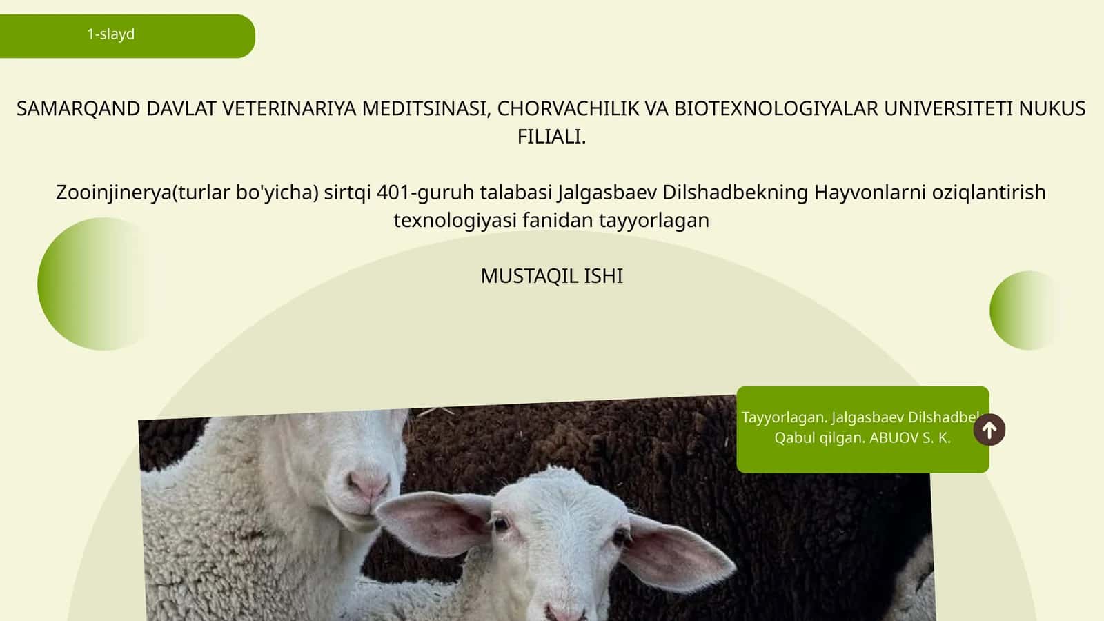 TIVIT VA JUN BERUVCHI ECHKILAR UCHUN OZIQLANTIRISH ME’YORLARI VA RATSIONLARI