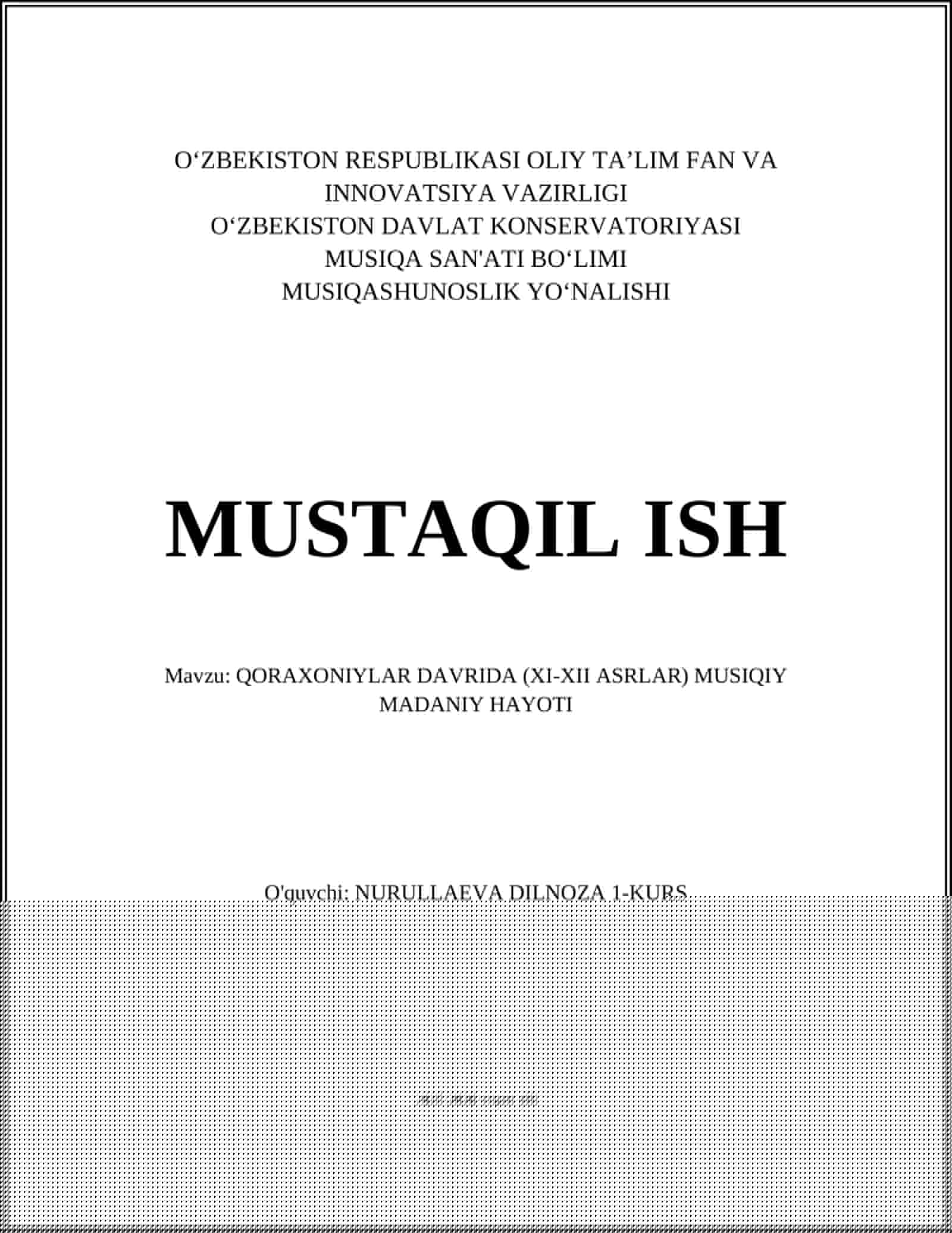 QORAXONIYLAR DAVRIDA (XI-XII ASRLAR) MUSIQIY MADANIY HAYOTI