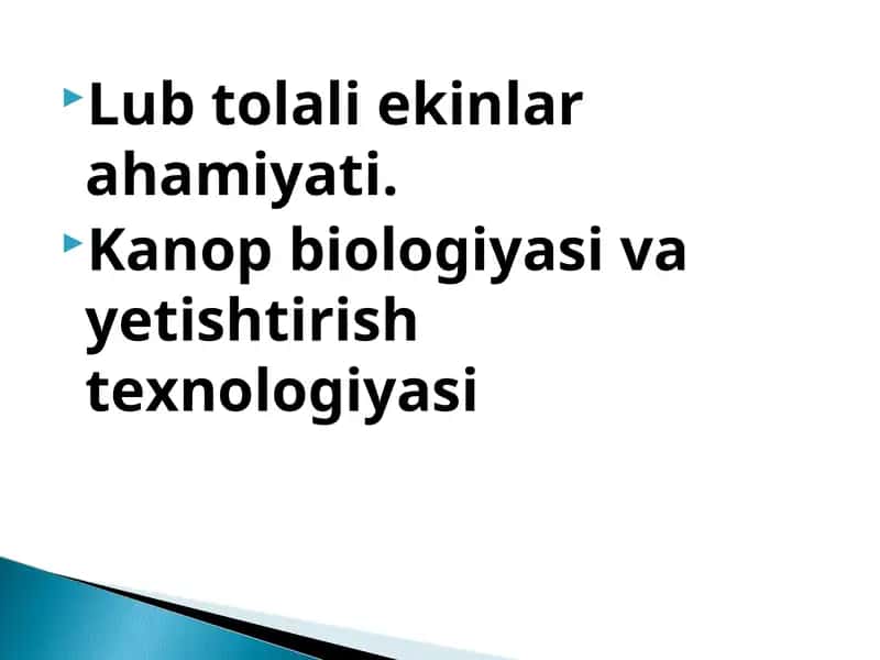 Lub-tolali ekinlar ahamiyati