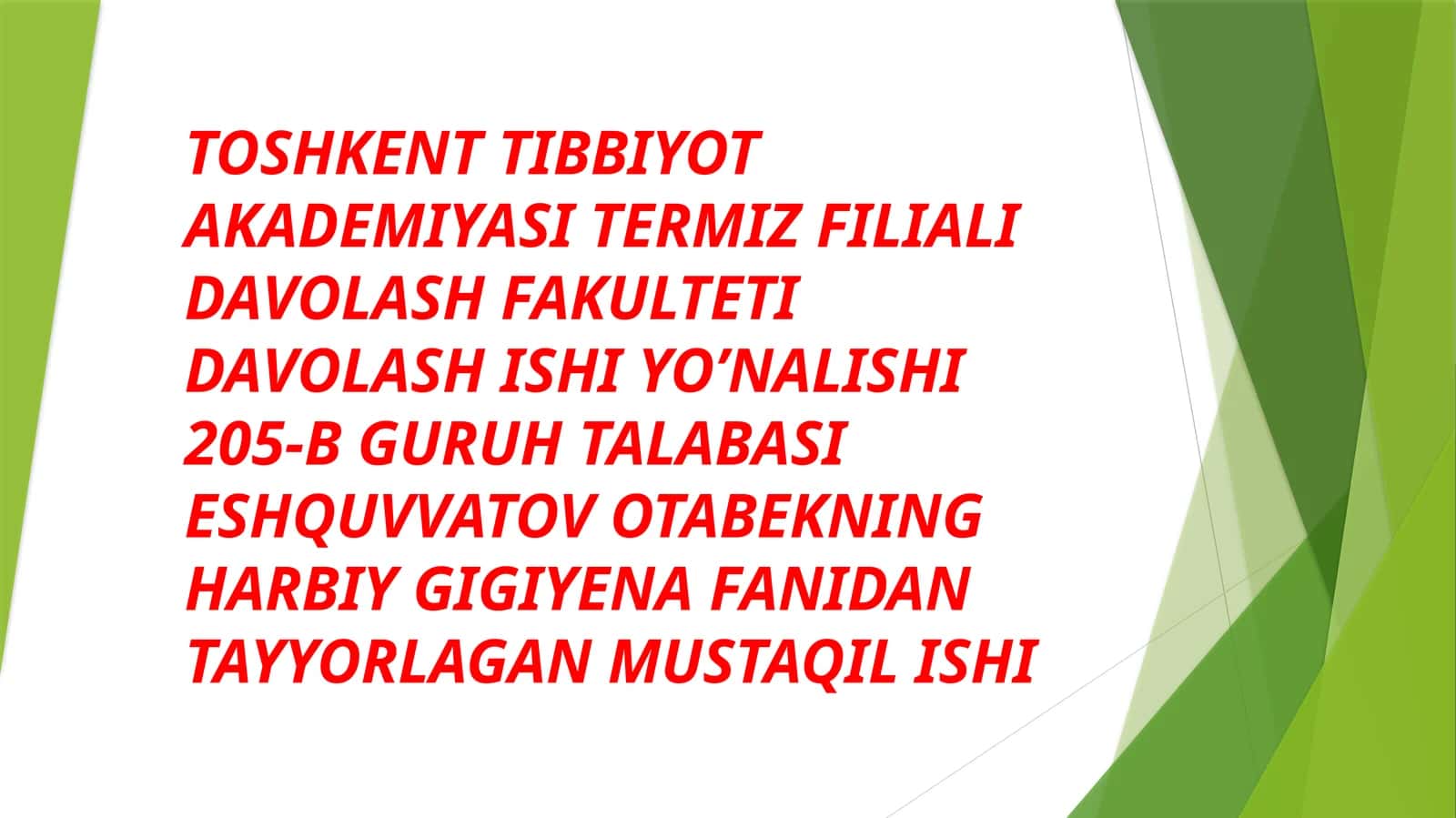 OKK QO’LLANILGAN SHAROITDA SUV TA’MINOTINI SANITAR NAZORATIDAN O’TKAZISH