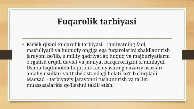 Fuqarolik tarbiyasi