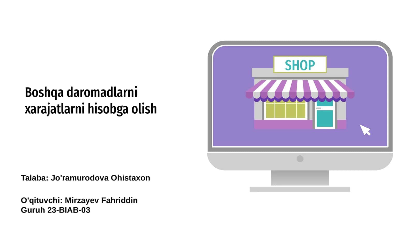 Daromadlarni xarajatlarni hisobga olish
