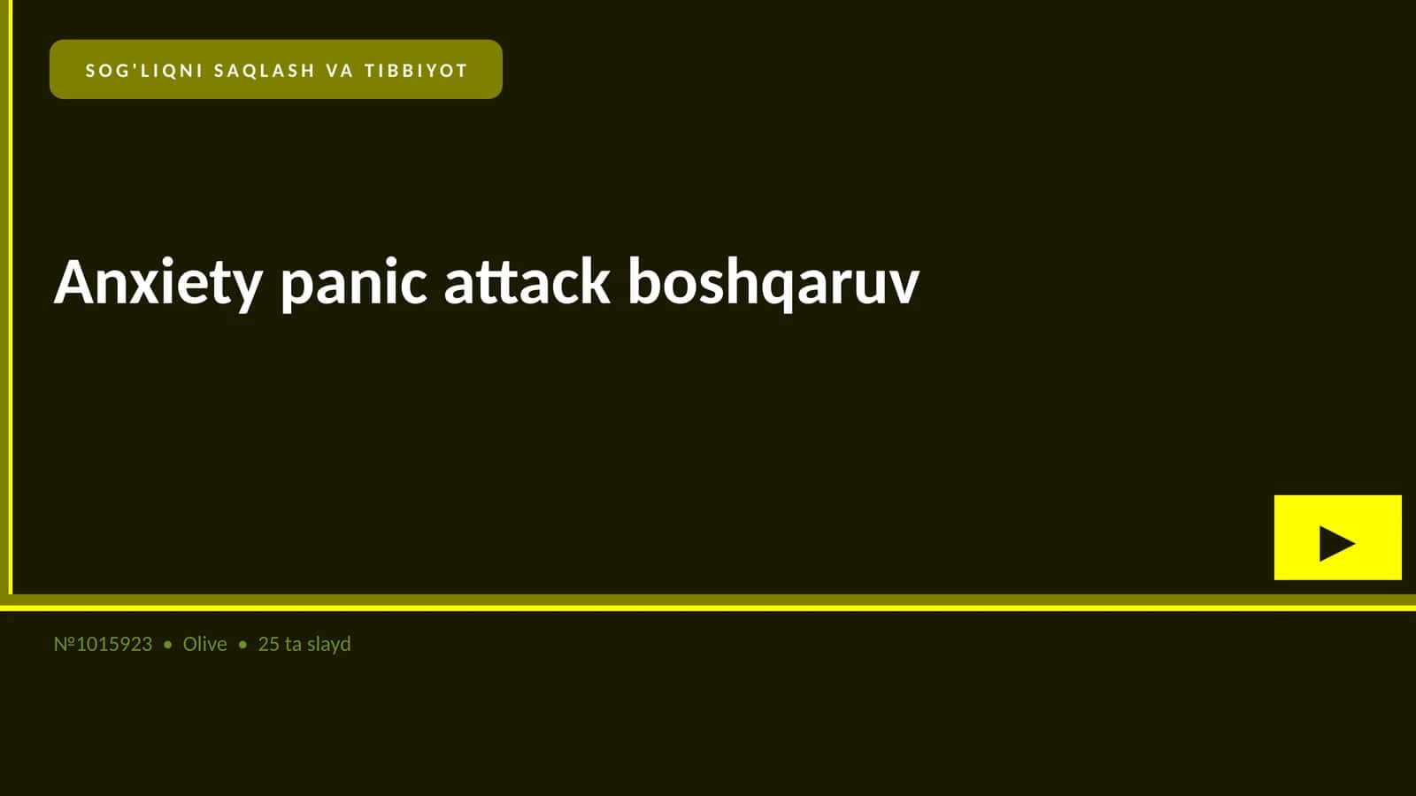Anxiety panic attack boshqaruv