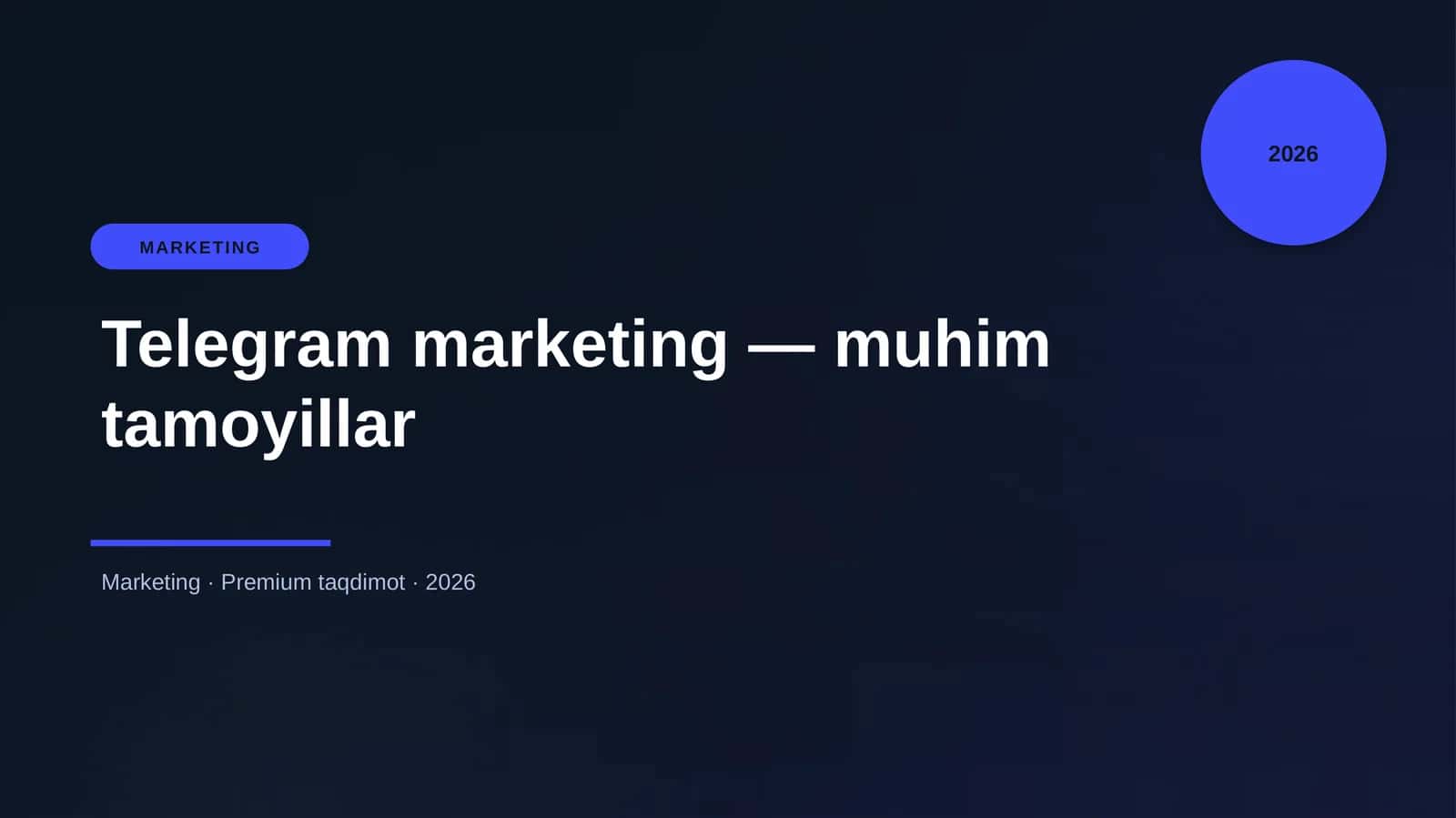 Telegram marketing — muhim tamoyillar