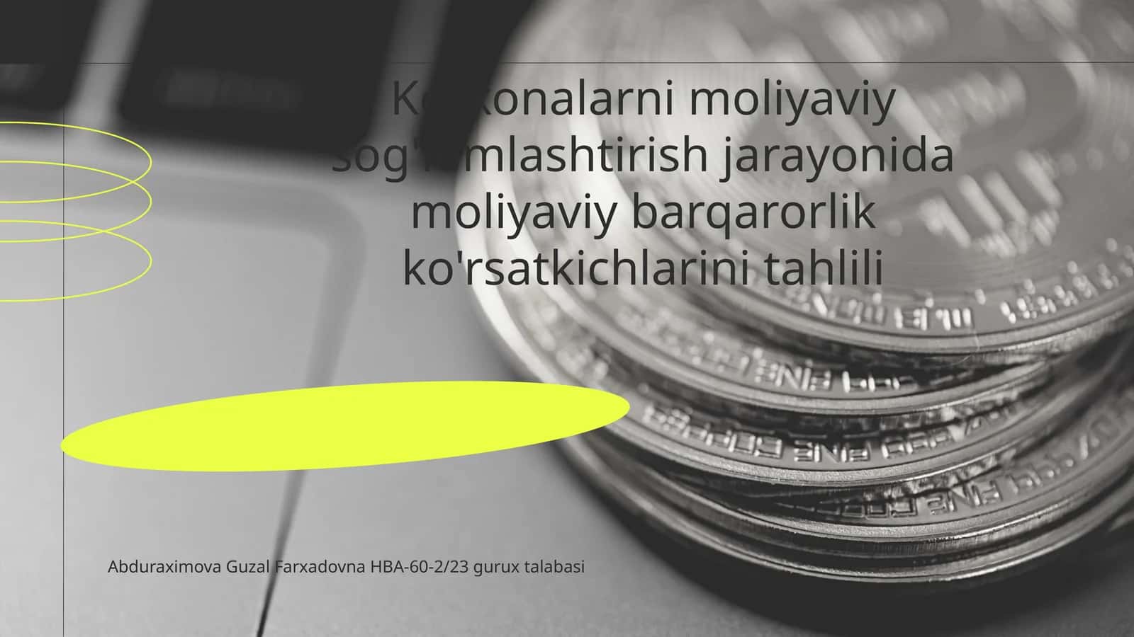Korxonalarni moliyaviy sog'lomlashtirish jarayonida moliyaviy barqarorlik ko'rsatkichlarini tahlili
