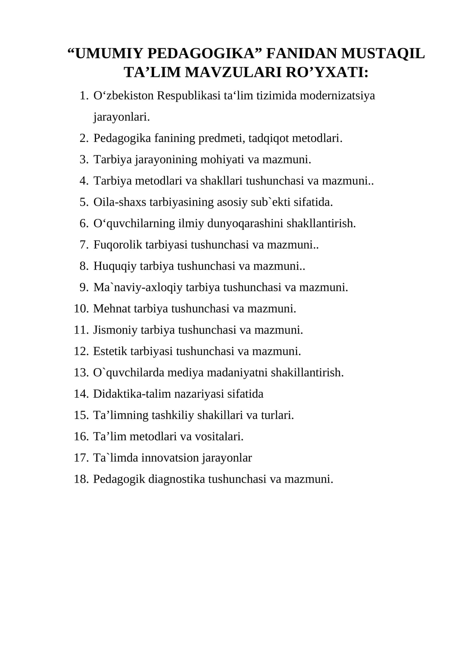 UMUMIY PEDAGOGIKA
