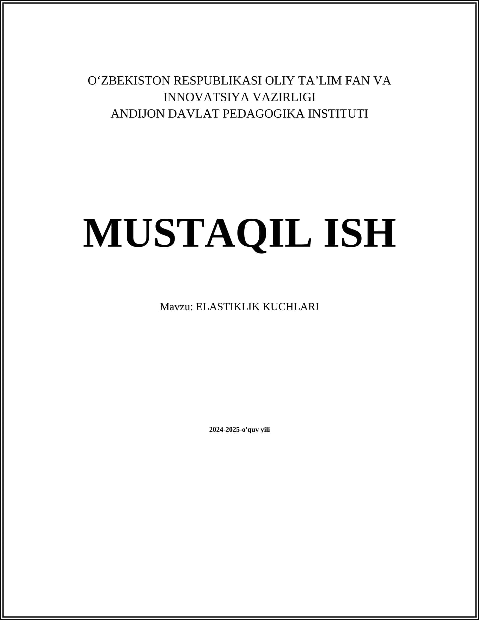 ELASTIKLIK KUCHLARI