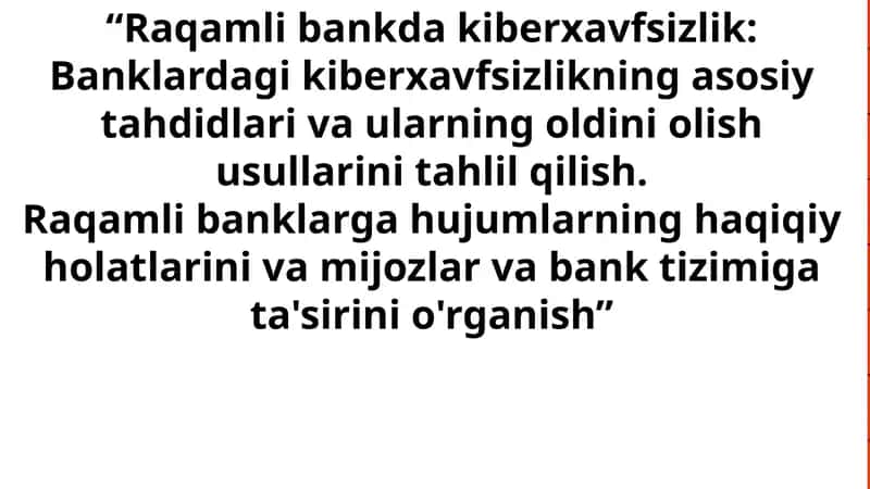 Kiberxavfsizlikni mustahkamlash uchun amaliy choralar