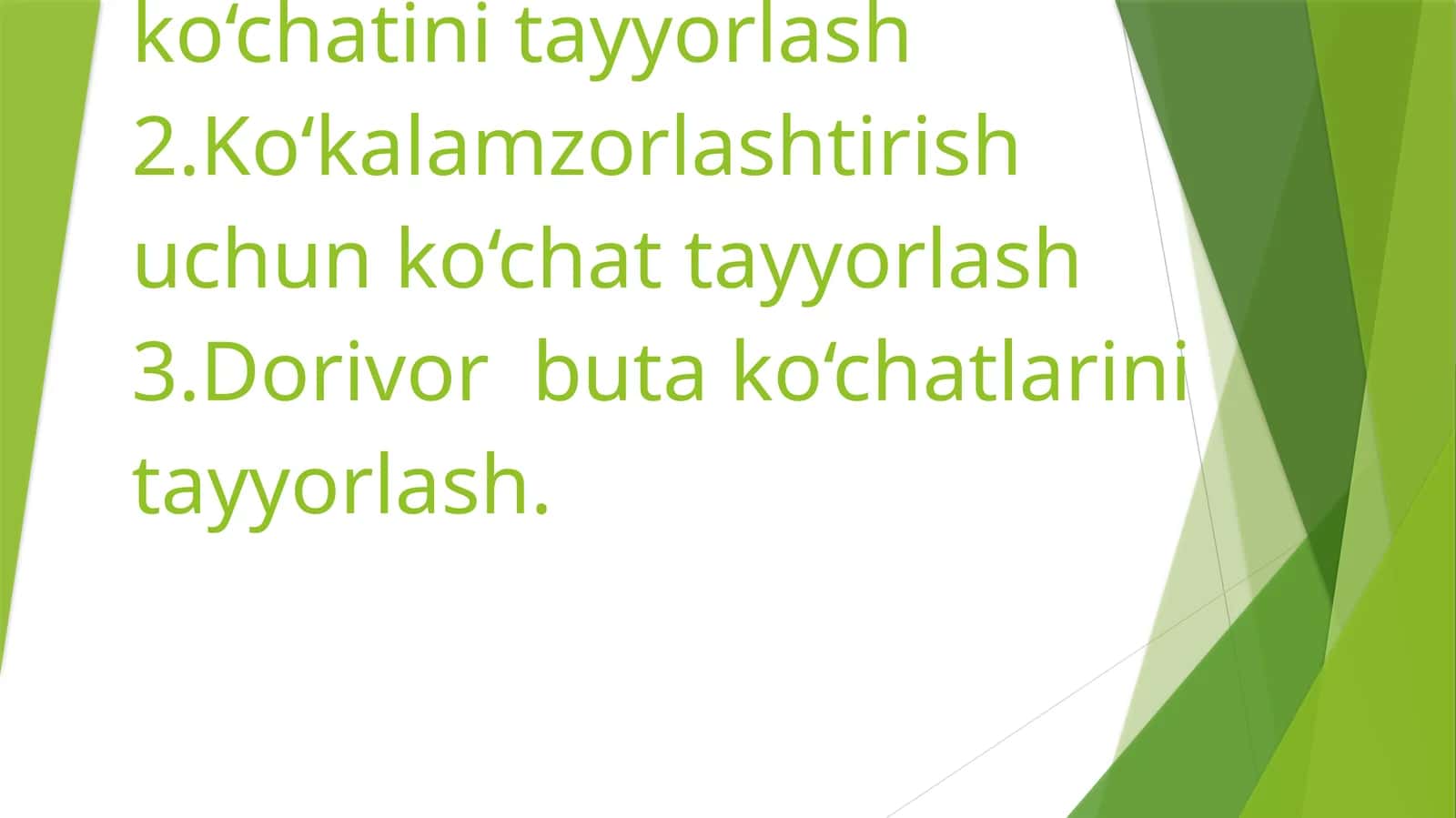 VEGETETIV USULDA KO’CHATLAR TAYYORLASH