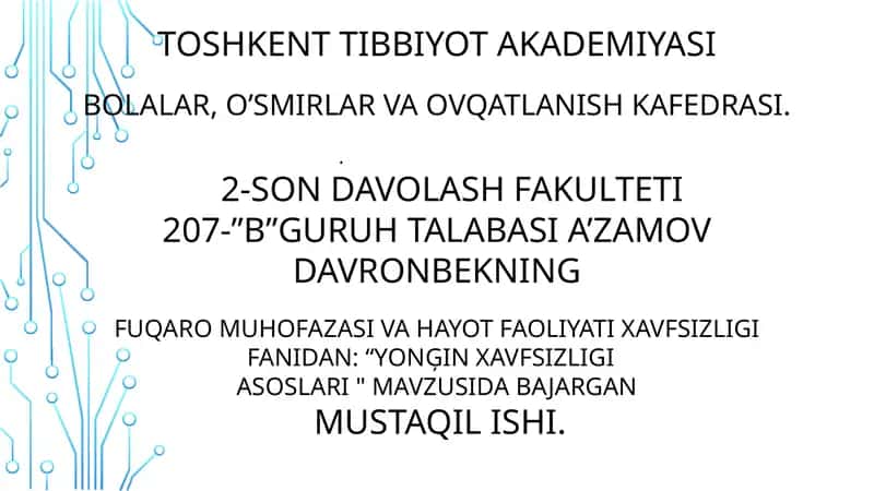 Yong'in xavfsizligi asoslari