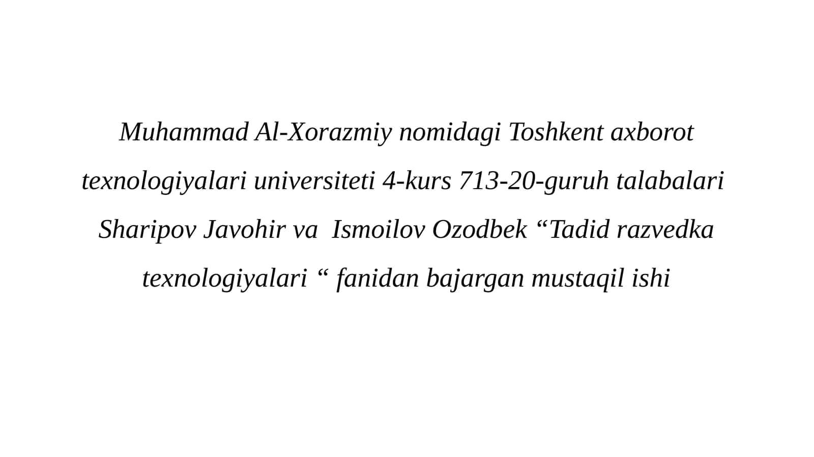 Tadqiqot razvedka texnologiyalari