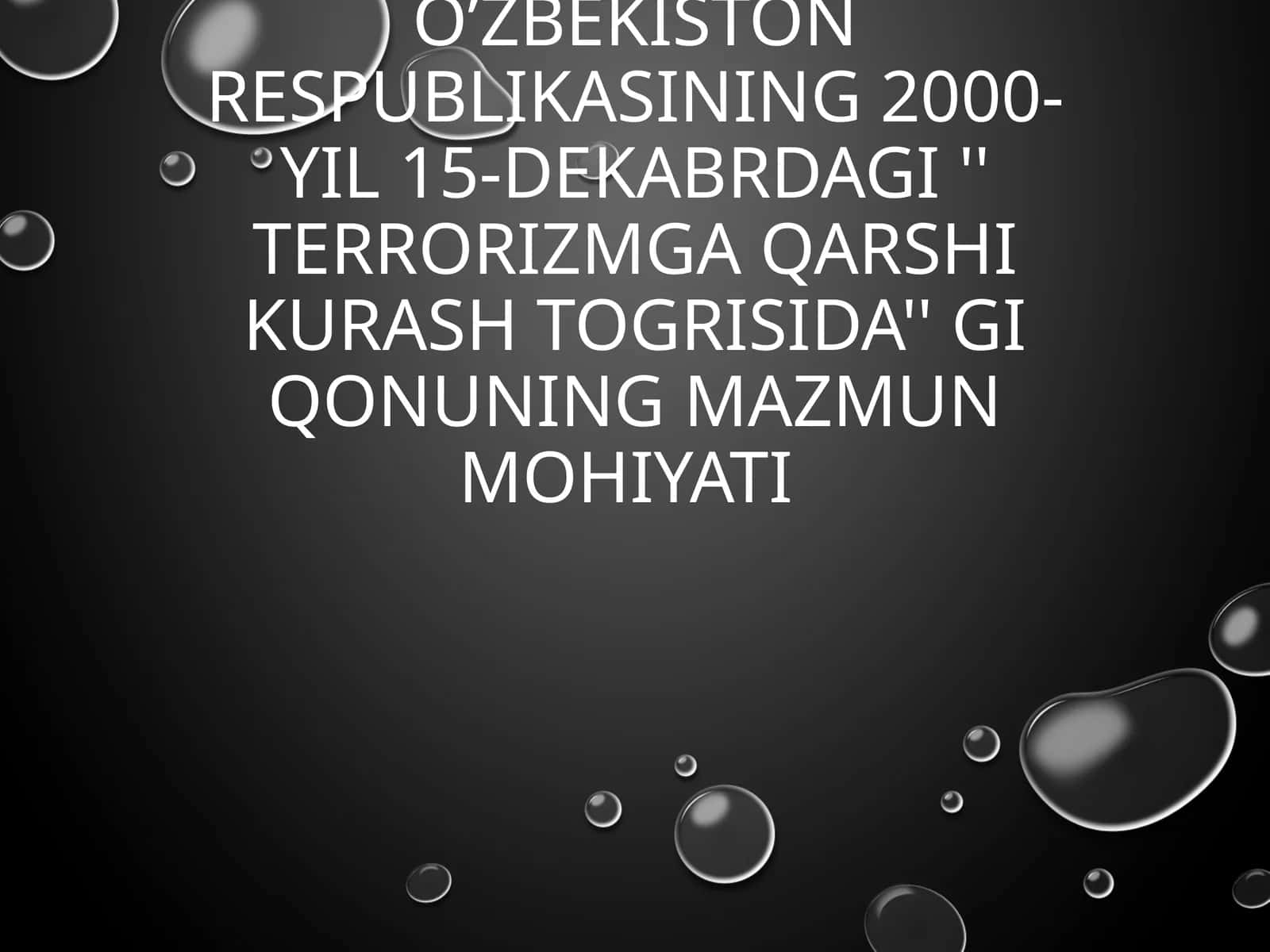Reja: Qonunning asosiy maqsadlari