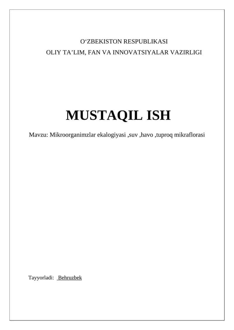 Mikroorganizm ekologiyasi