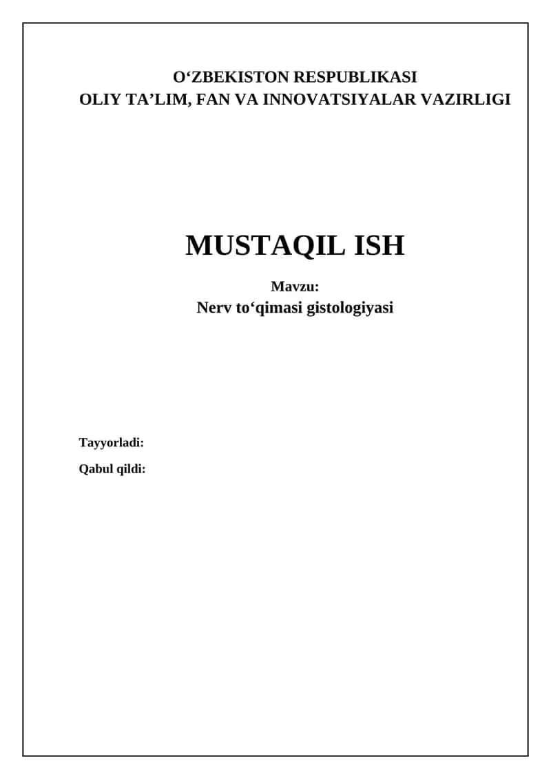 Nerv to'qimasi gistologiyasi