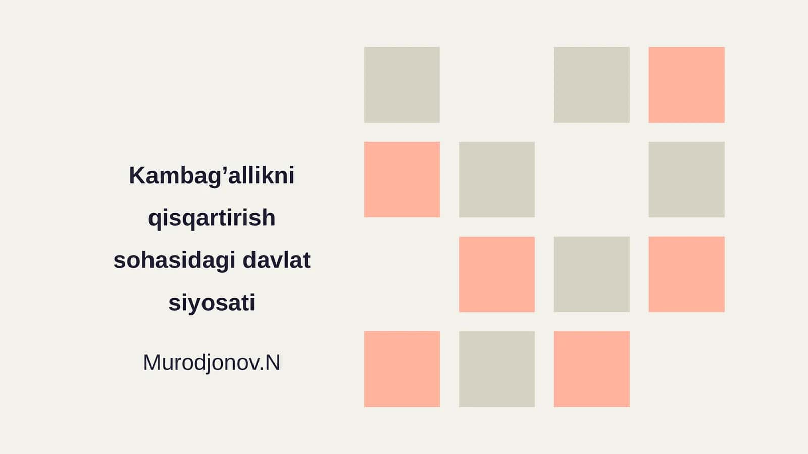 Kambag’allikni qisqartirish sohasidagi davlat siyosati