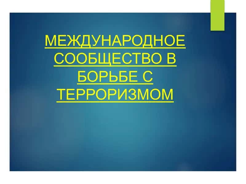 Международное сообщество в борьбе с терроризмом