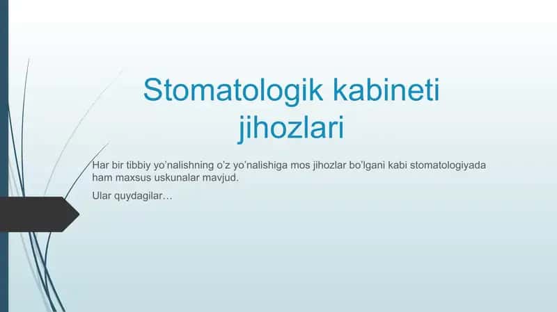 Stomatologik kabinet jihozlari