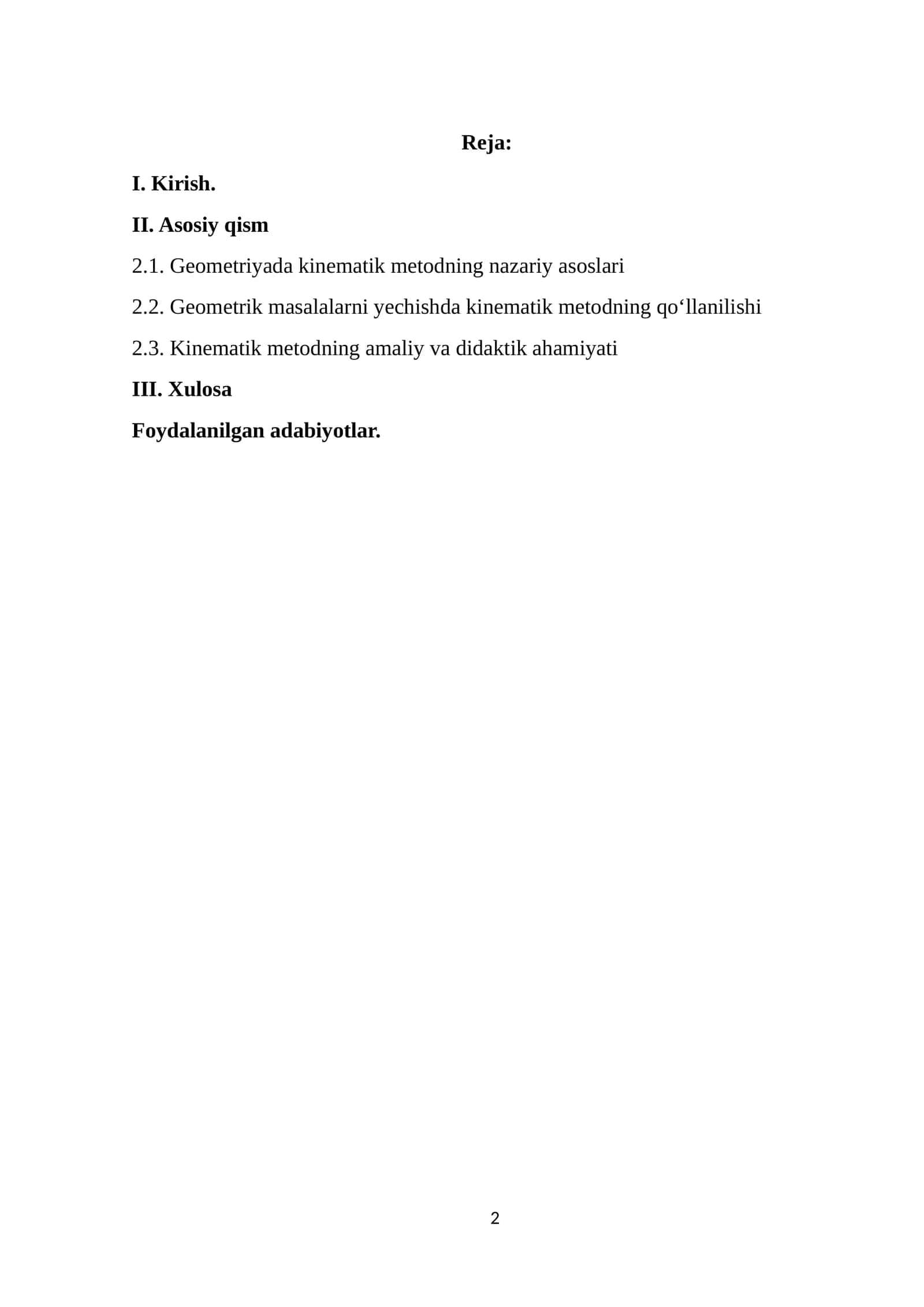 Geometrik masalalarda kinematik metod.