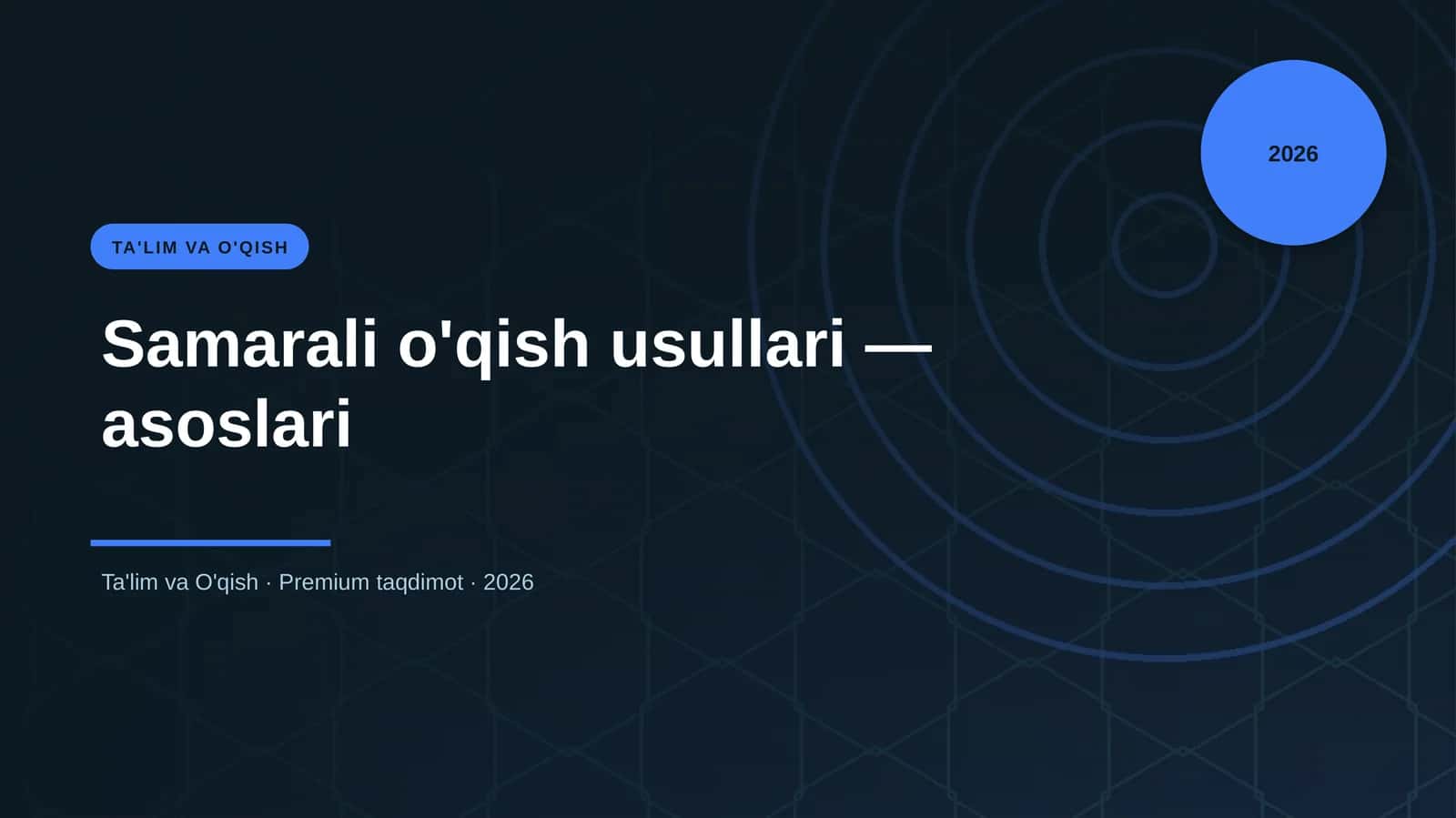 Samarali o'qish usullari — asoslari