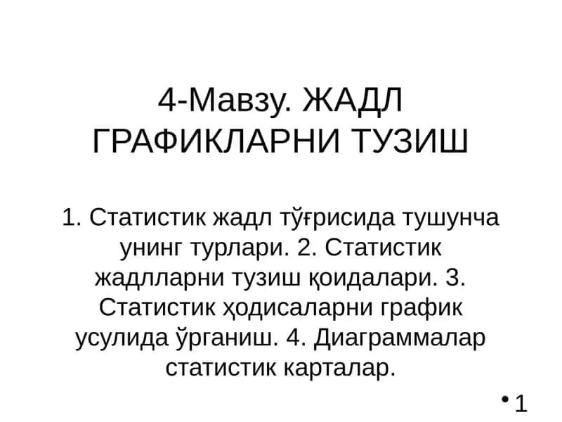 ЖАДЛ ГРАФИКЛАРНИ ТУЗИШ