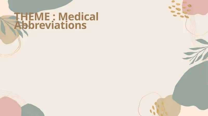 Medical Abbreviations