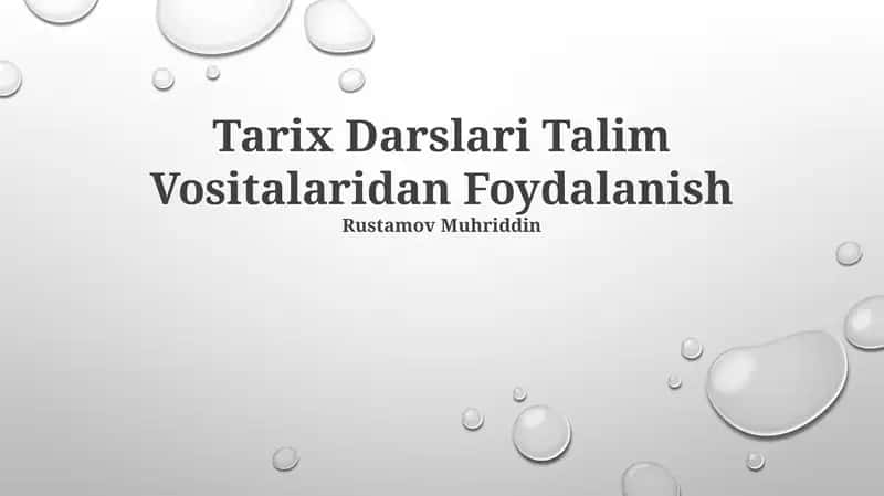Tarix Darslari Talim Vositalaridan Foydalanish