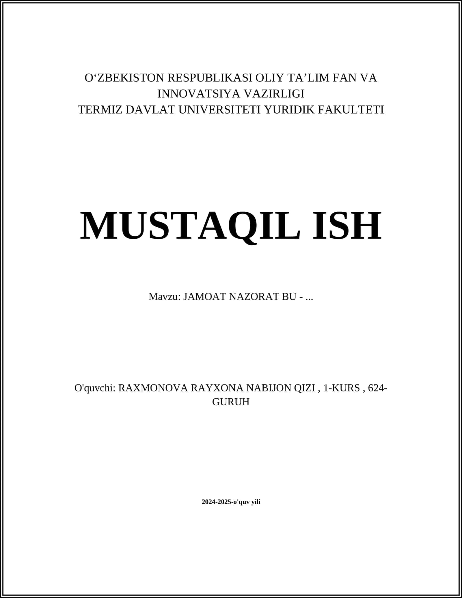 JAMOAT NAZORAT BU