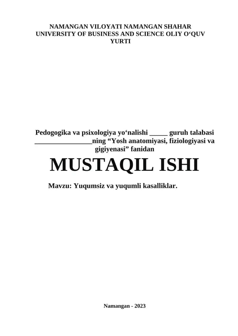 Yosh anatomiyasi, fiziologiyasi va gigiyenasi