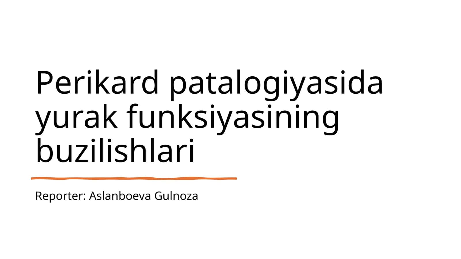 Perikard patalogiyasida yurak funksiyasining buzilishlari