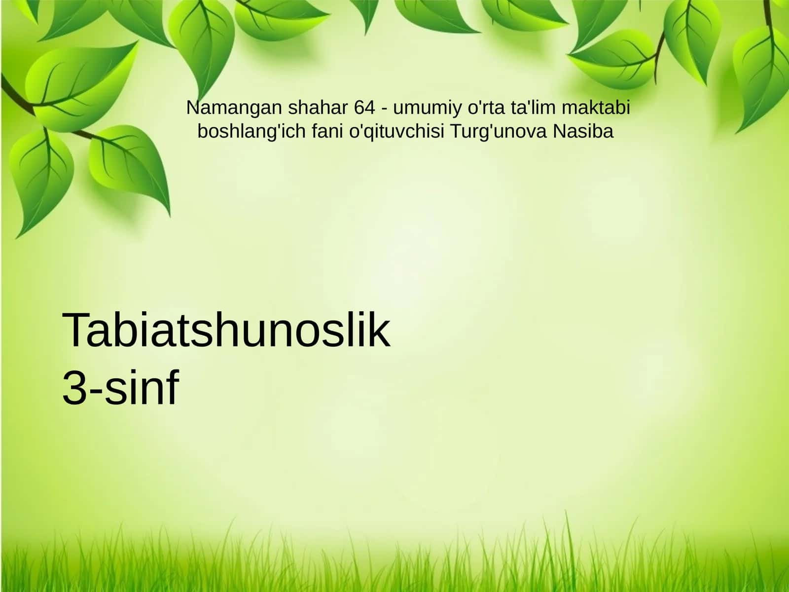Tabiatshunoslik3-sinf