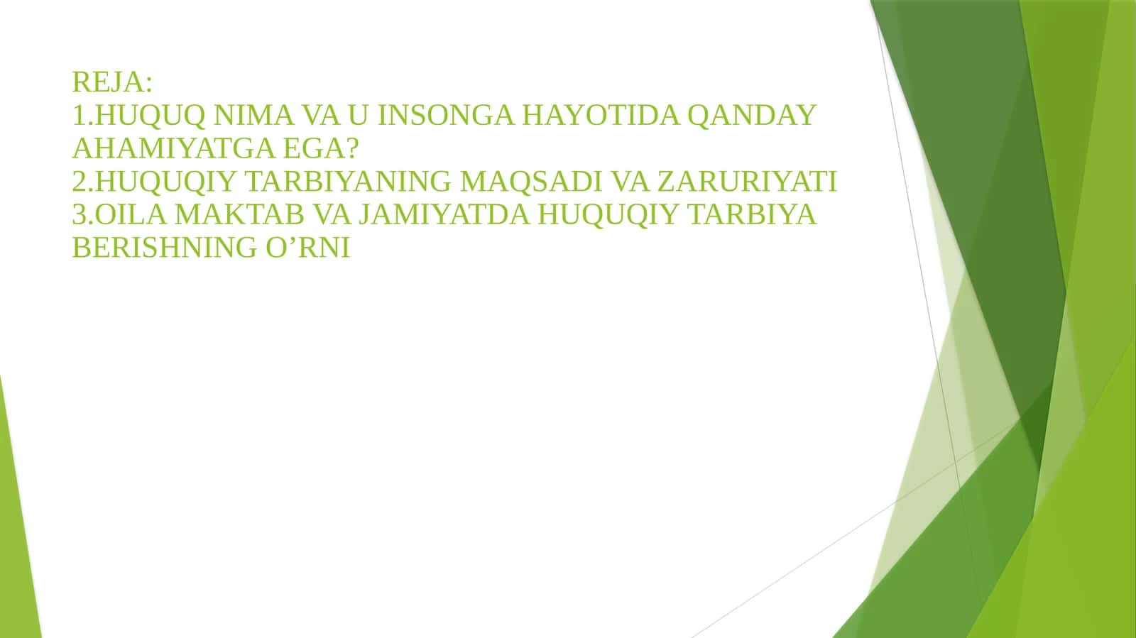 HUQUQ NIMA VA U INSONGA HAYOTIDA QANDAY AHAMIYATGA EGA?