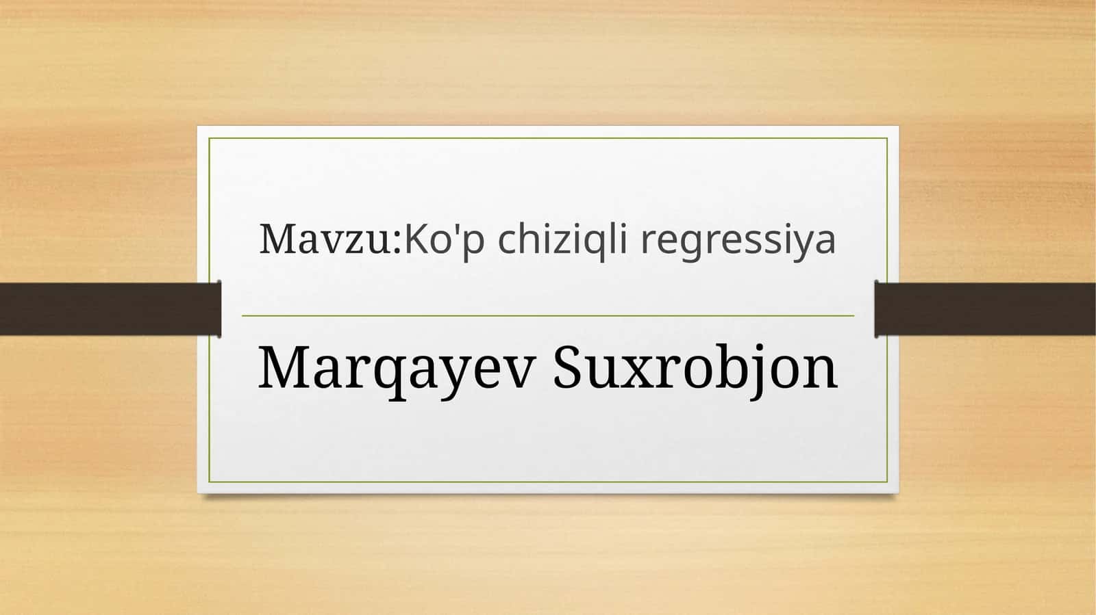 Ko'p chiziqli regressiya