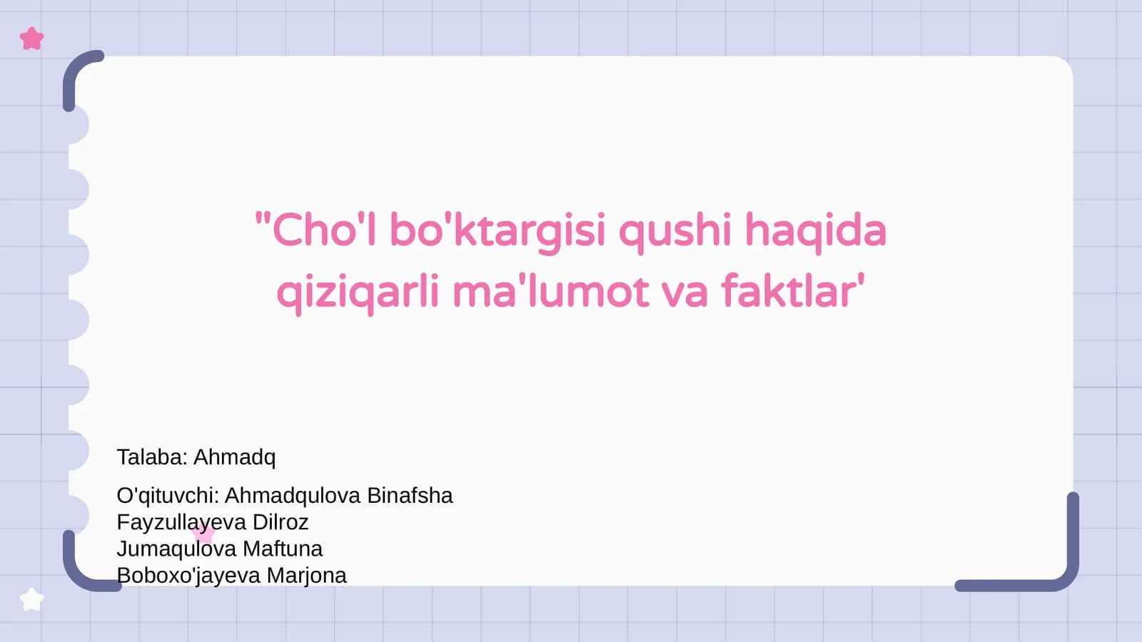 Cho'l bo'ktargisi qushi haqida qiziqarli ma'lumot va faktlar