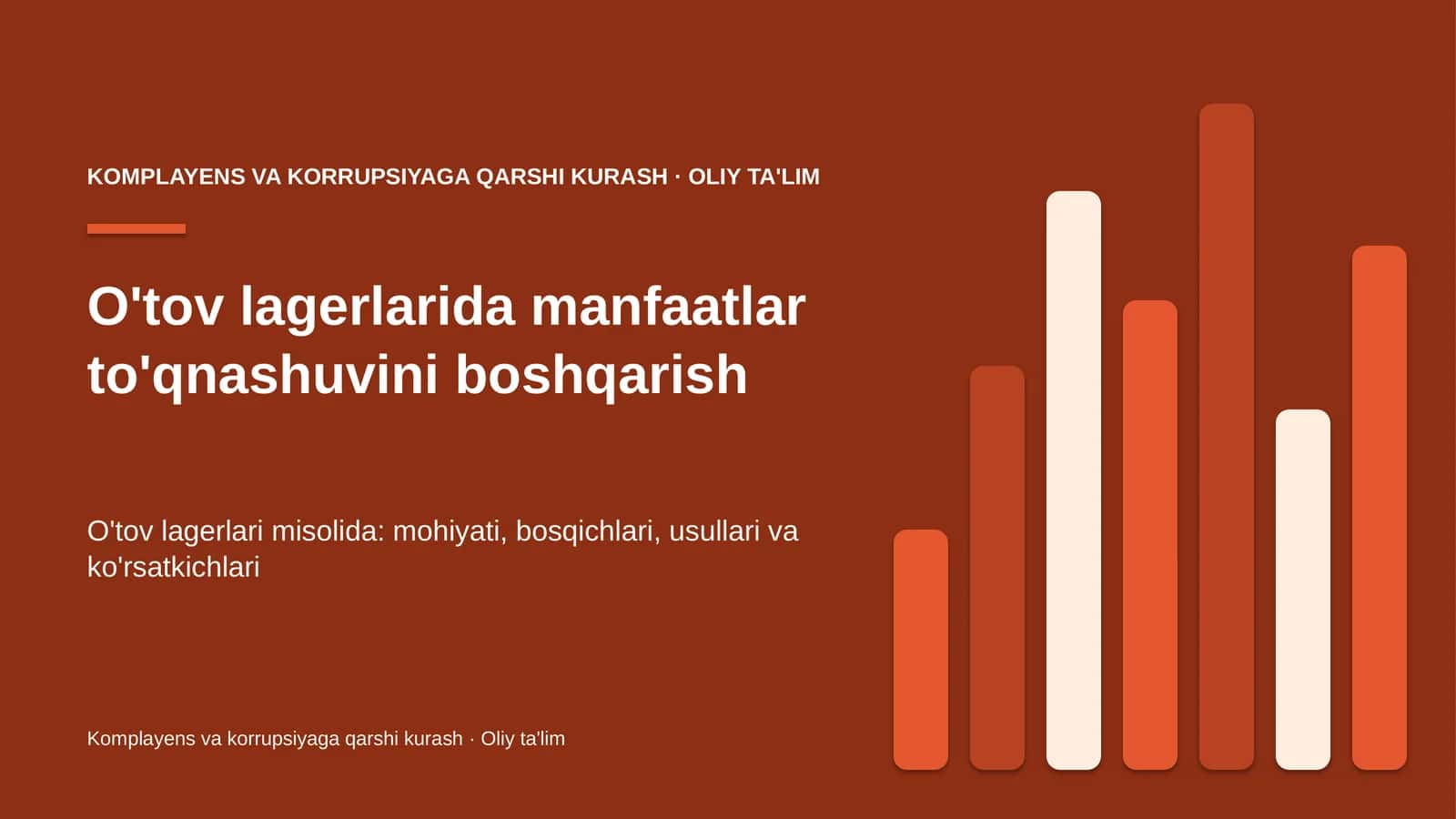 o'tov lagerlarida manfaatlar to'qnashuvini boshqarish 8257