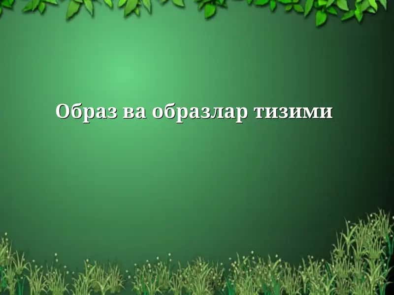 Образ ва образлар тизими